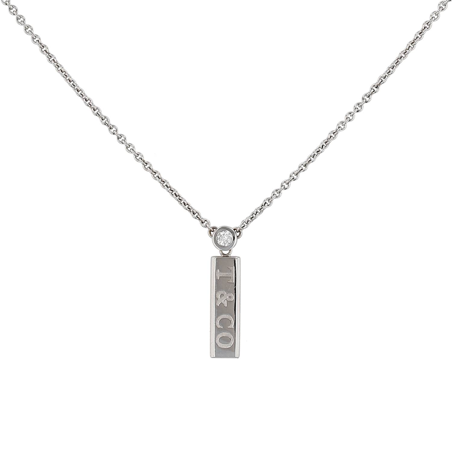 Collier Tiffany & Co 1837 en or blanc et diamant