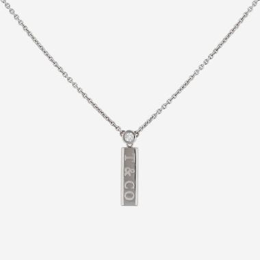 Collier Tiffany & Co 1837 en or blanc et diamant