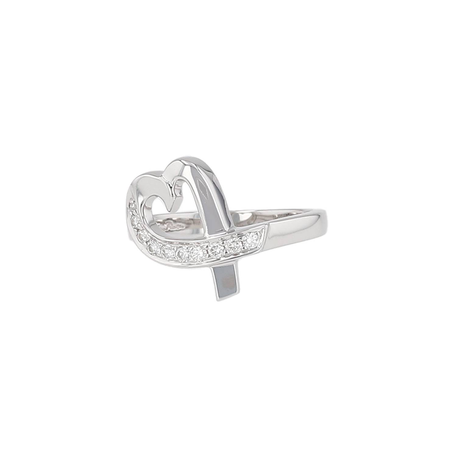 Bague Tiffany & Co cœur diamants or blanc occasion