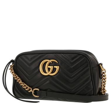Gucci  GG Marmont Camera shoulder bag  in black quilted leather