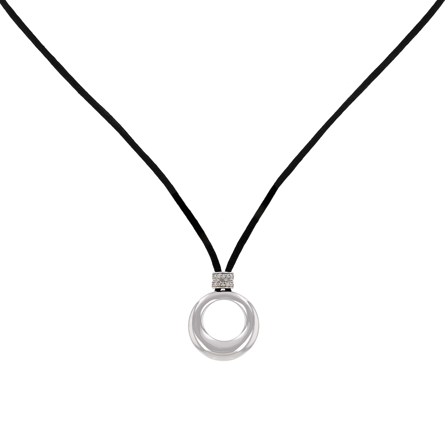 Pendentif Chaumet Anneau en or blanc et diamants