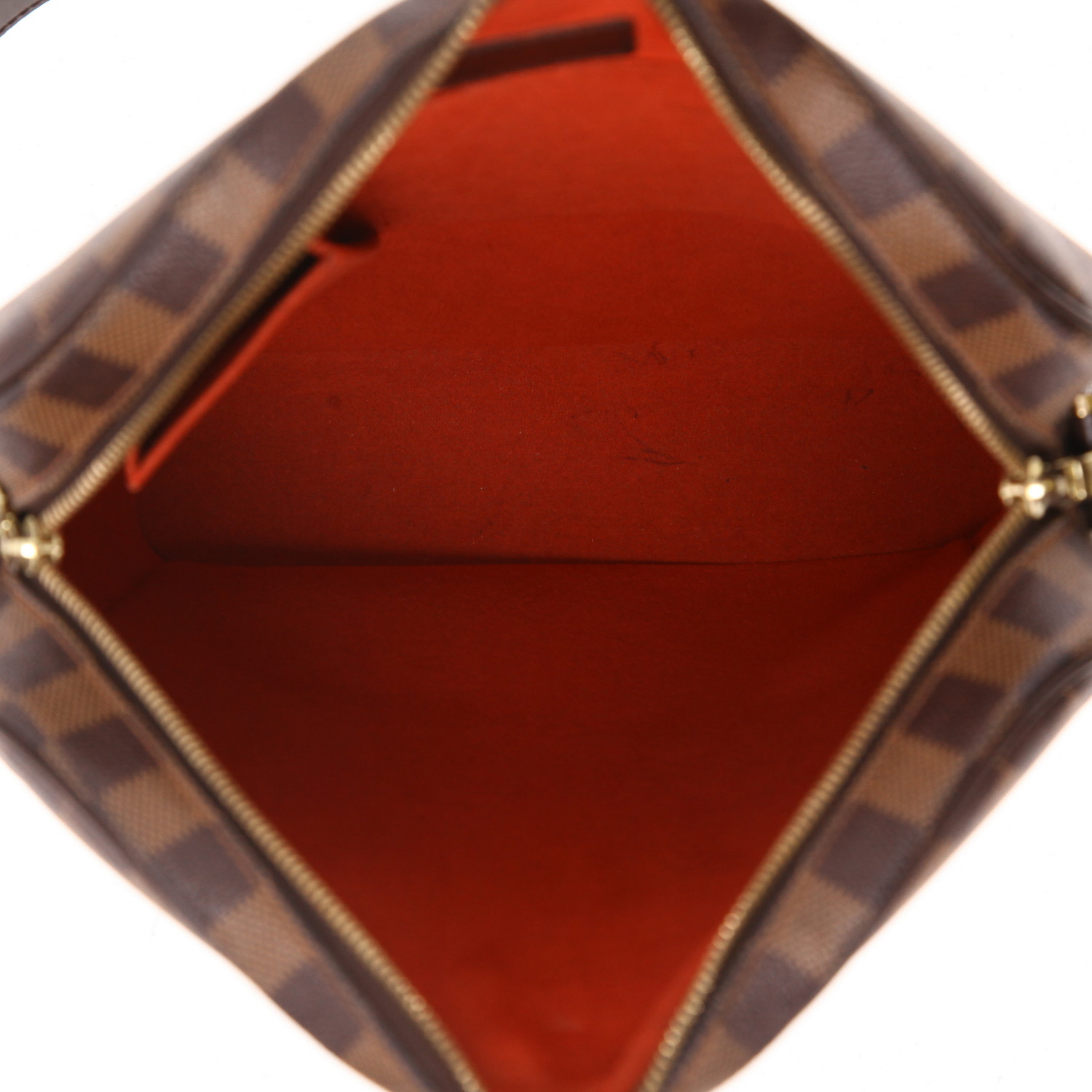 Bolso de mano Louis Vuitton  Ipanema en lona a cuadros ébano y cuero marrón - Detail D3