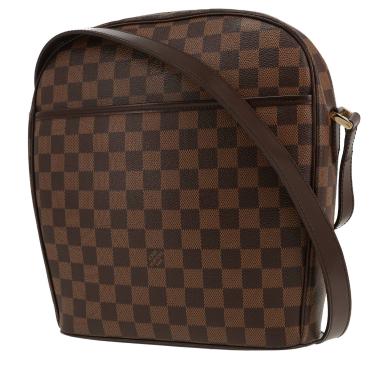 Louis Vuitton  Ipanema handbag  in ebene damier canvas  and brown leather