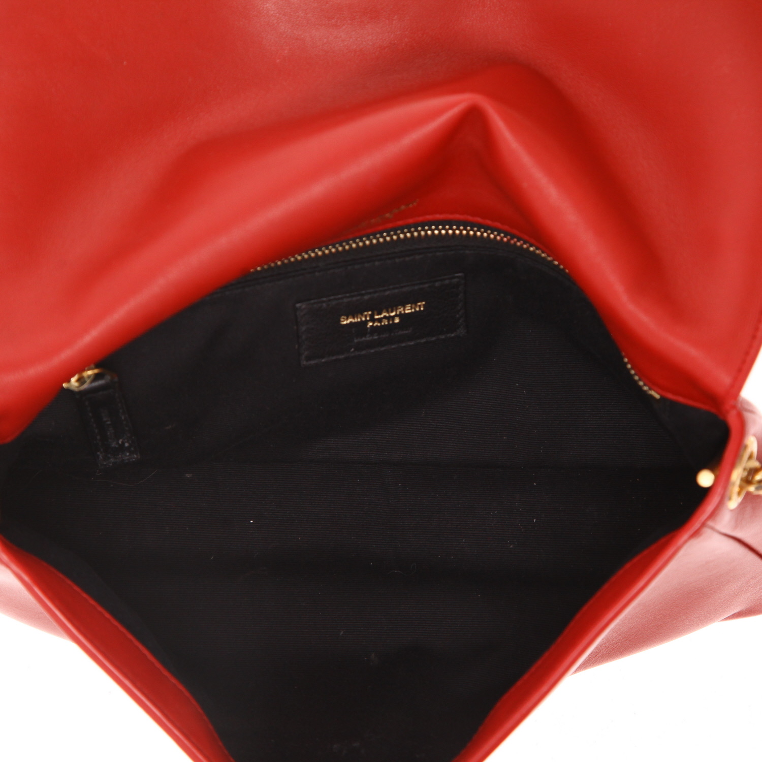 Saint Laurent  Kate Pompon shoulder bag  in red leather - Detail D3
