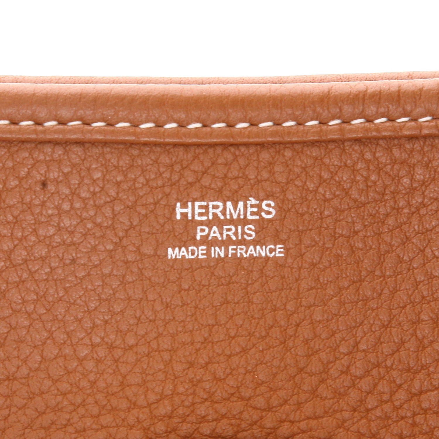 Bolso bandolera Hermès «Evelyne» de 33 cm, de piel de taurillón «Clémence» Gold - Detail D2