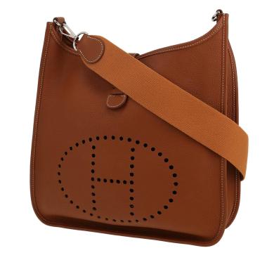 Sac bandoulière Hermès  Evelyne 33 cm en cuir taurillon clémence gold