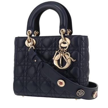 Dior  Lady Dior handbag  in navy blue leather cannage