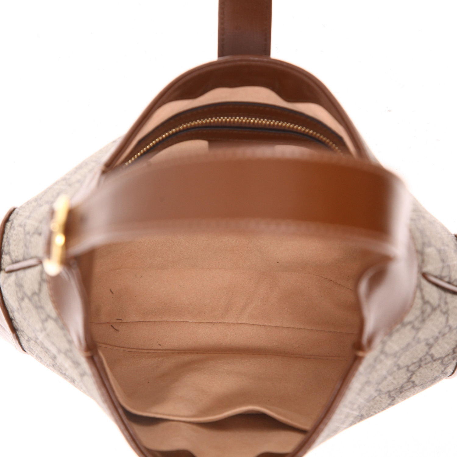 Bolso de mano Gucci  Jackie en tejido "sûpreme GG" y cuero marrón - Detail D3