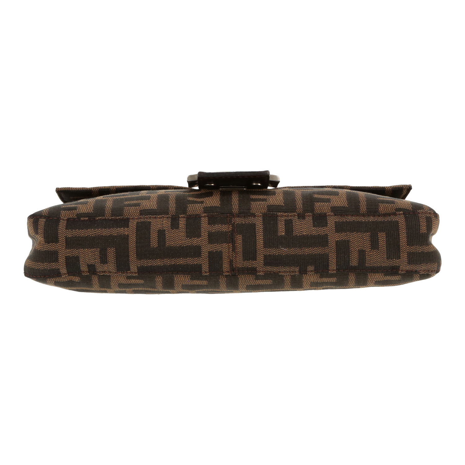 Sac à main Fendi  Baguette en toile siglée marron et cuir marron - Detail D1