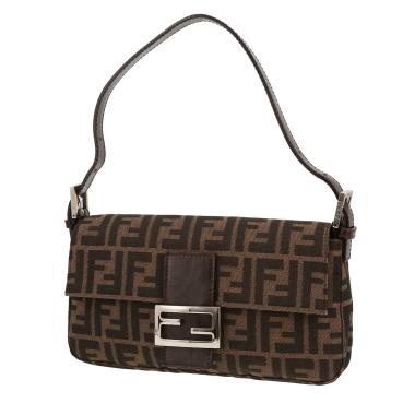 Bolso de mano Fendi  Baguette en lona monogram marrón y cuero marrón