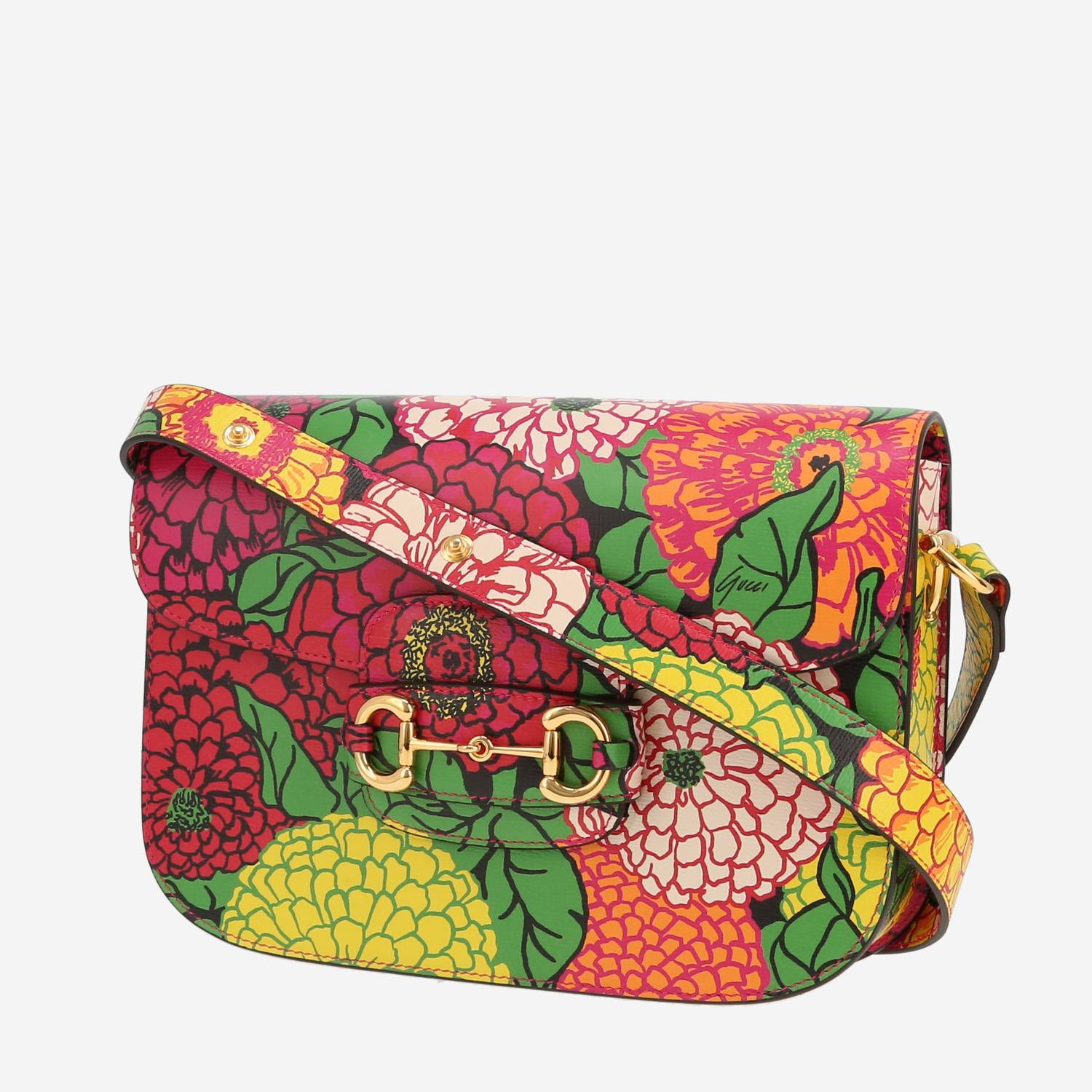 Sac bandoulière Gucci  1955 Horsebit en cuir multicolore