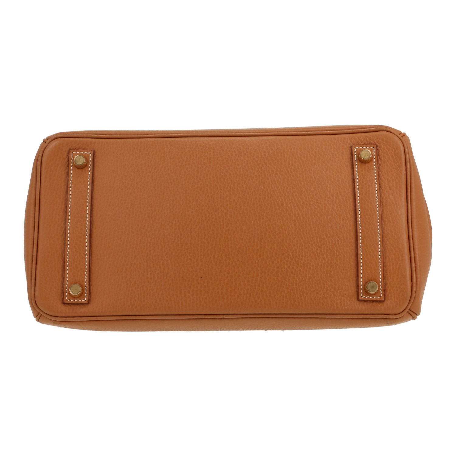 Borsa Hermès  Haut à Courroies 32 cm in pelle Ardenne gold - Detail D1