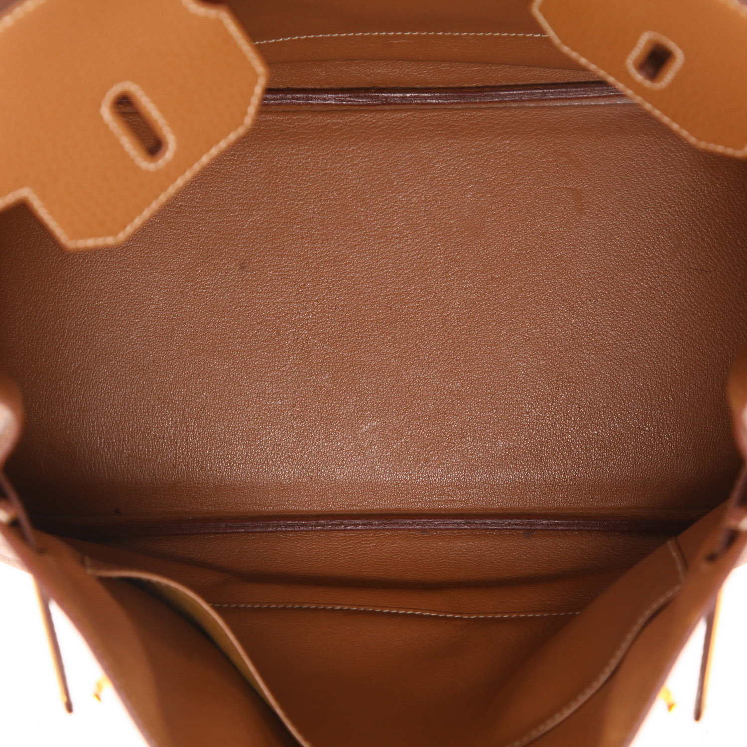 Borsa Hermès  Haut à Courroies 32 cm in pelle Ardenne gold - Detail D3