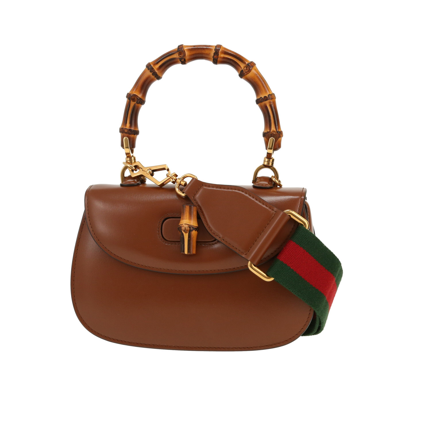 Borsa Gucci  Bamboo in pelle marrone e bambù - Detail D4