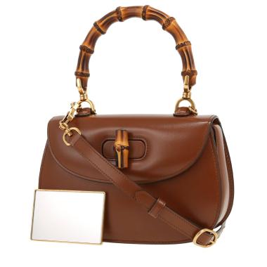 Borsa Gucci  Bamboo in pelle marrone e bambù