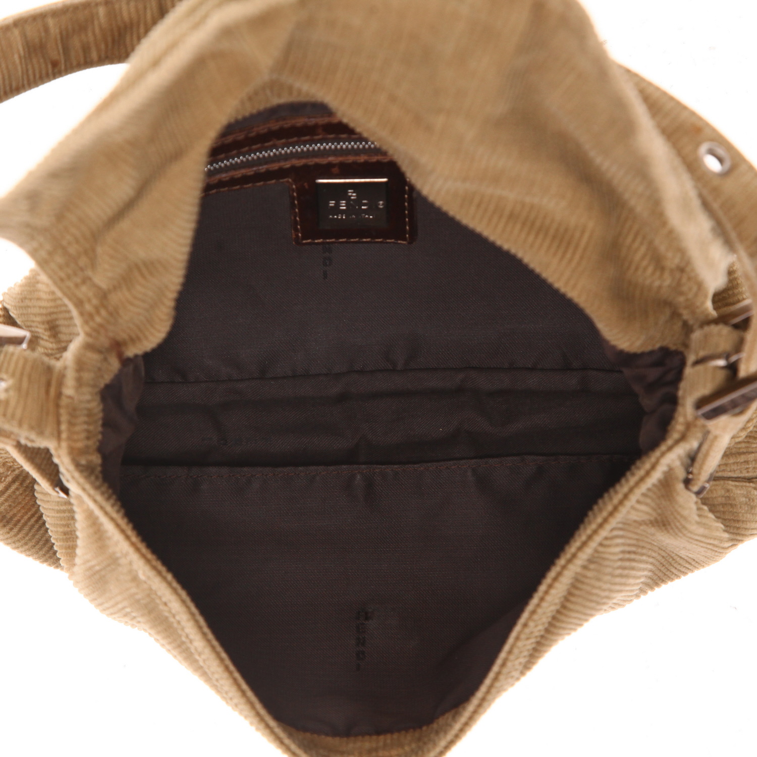 Fendi  Baguette handbag  in brown canvas - Detail D3