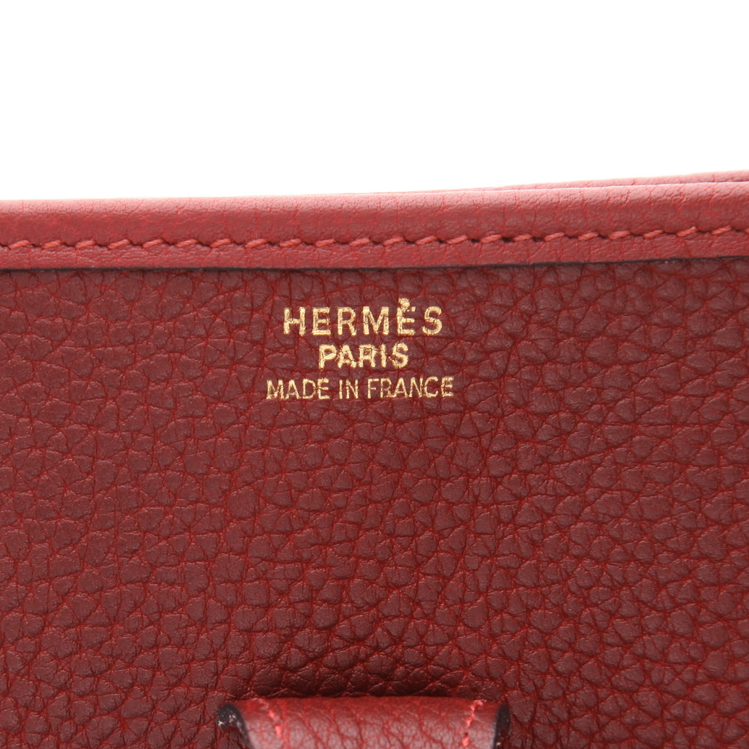 Borsa a tracolla Hermès  Evelyne in pelle Ardenne rosso H - Detail D2