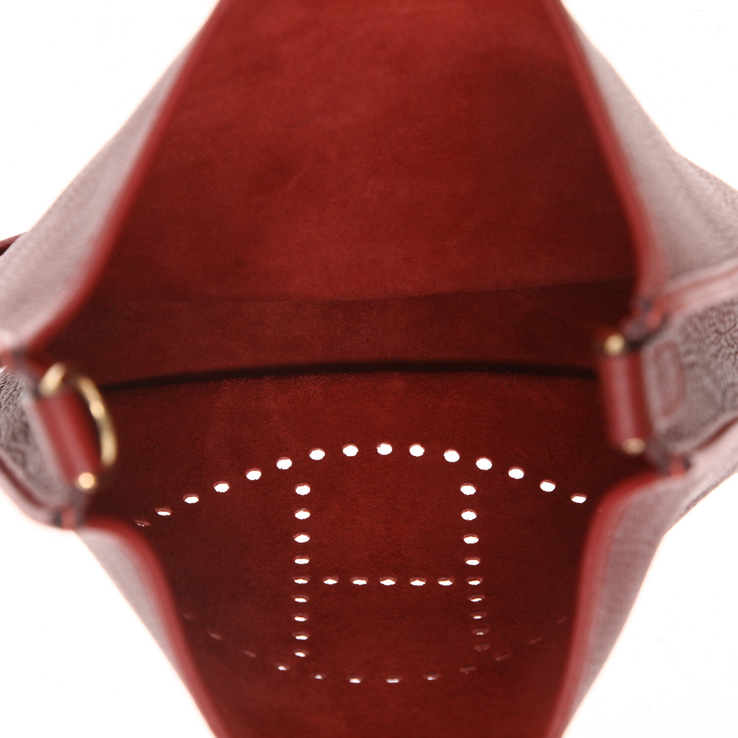Bolso bandolera Hermès  Evelyne en cuero Ardenne rojo H - Detail D3