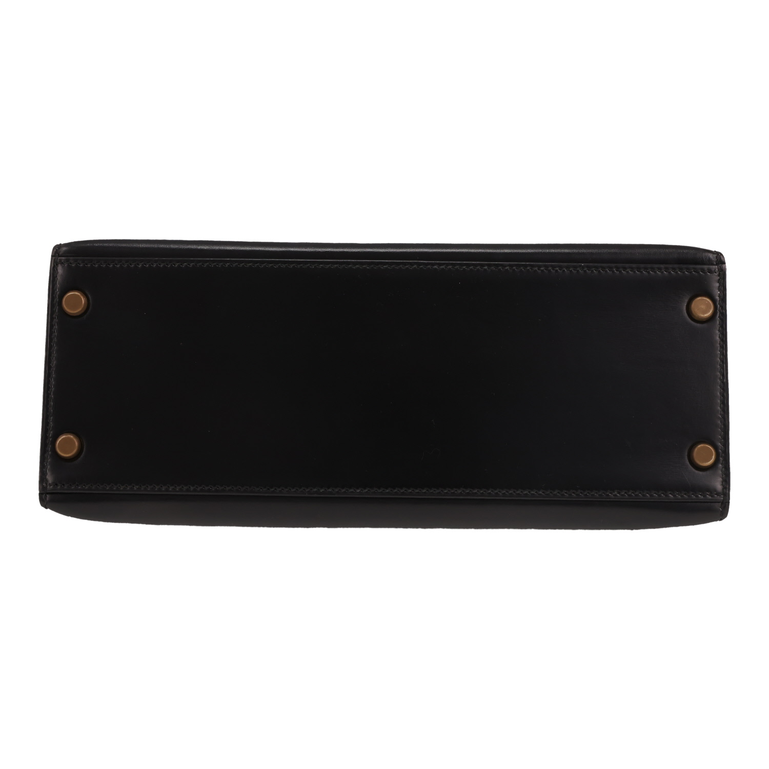Bolso de mano Hermès  Kelly 28 cm en cuero box negro - Detail D1