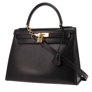 Hermès  Kelly 28 cm handbag  in black box leather