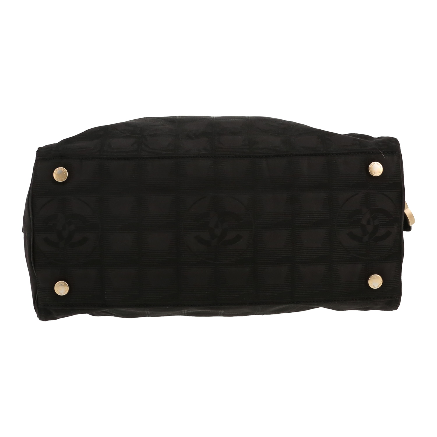 Sac à main Chanel  Vintage en toile matelassée noire - Detail D1