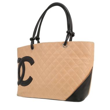 Shopping bag Chanel  Cambon in pelle trapuntata beige e pelle nera