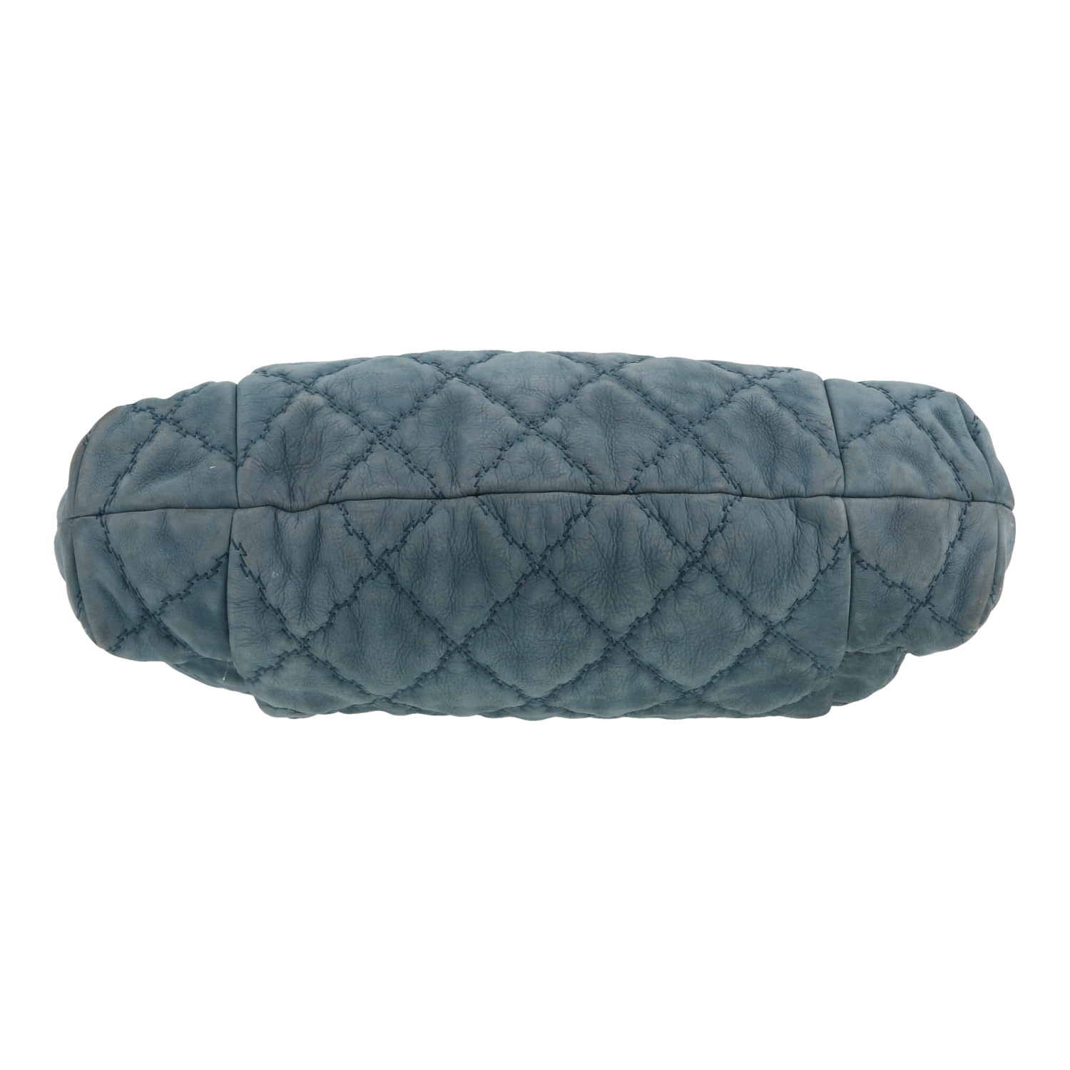 Chanel   large model  shopping bag  in blue quilted leather - Detail D1