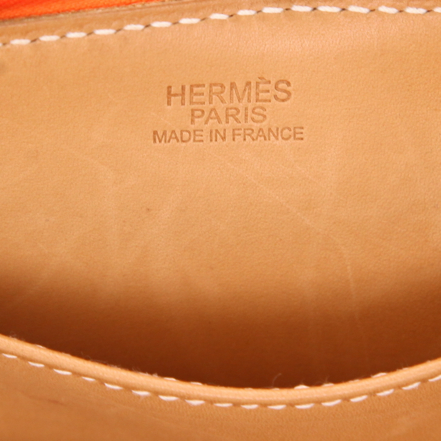 Borsa Hermès  Paris-Bombay modello piccolo  in pelle Epsom arancione - Detail D2