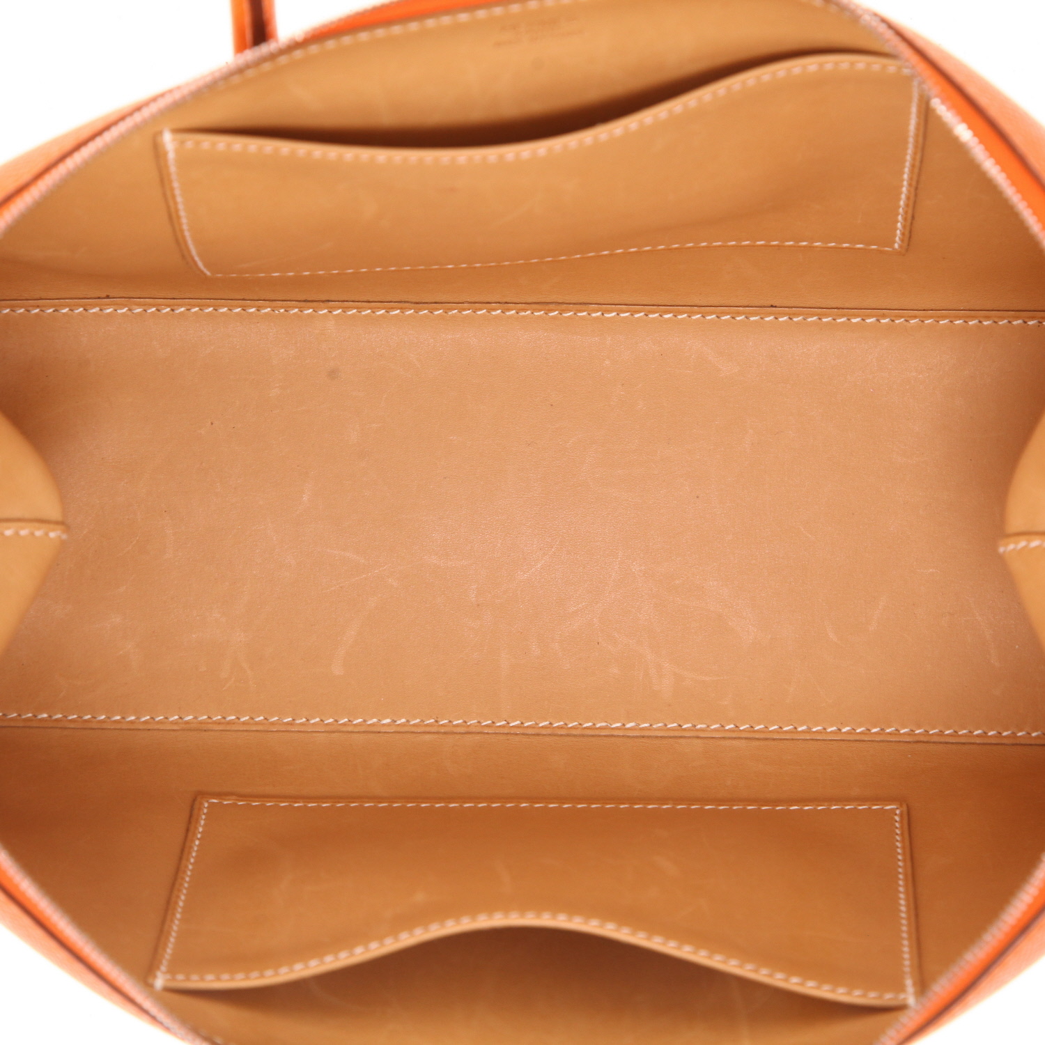Bolso de mano Hermès  Paris-Bombay modelo pequeño  en cuero epsom naranja - Detail D3