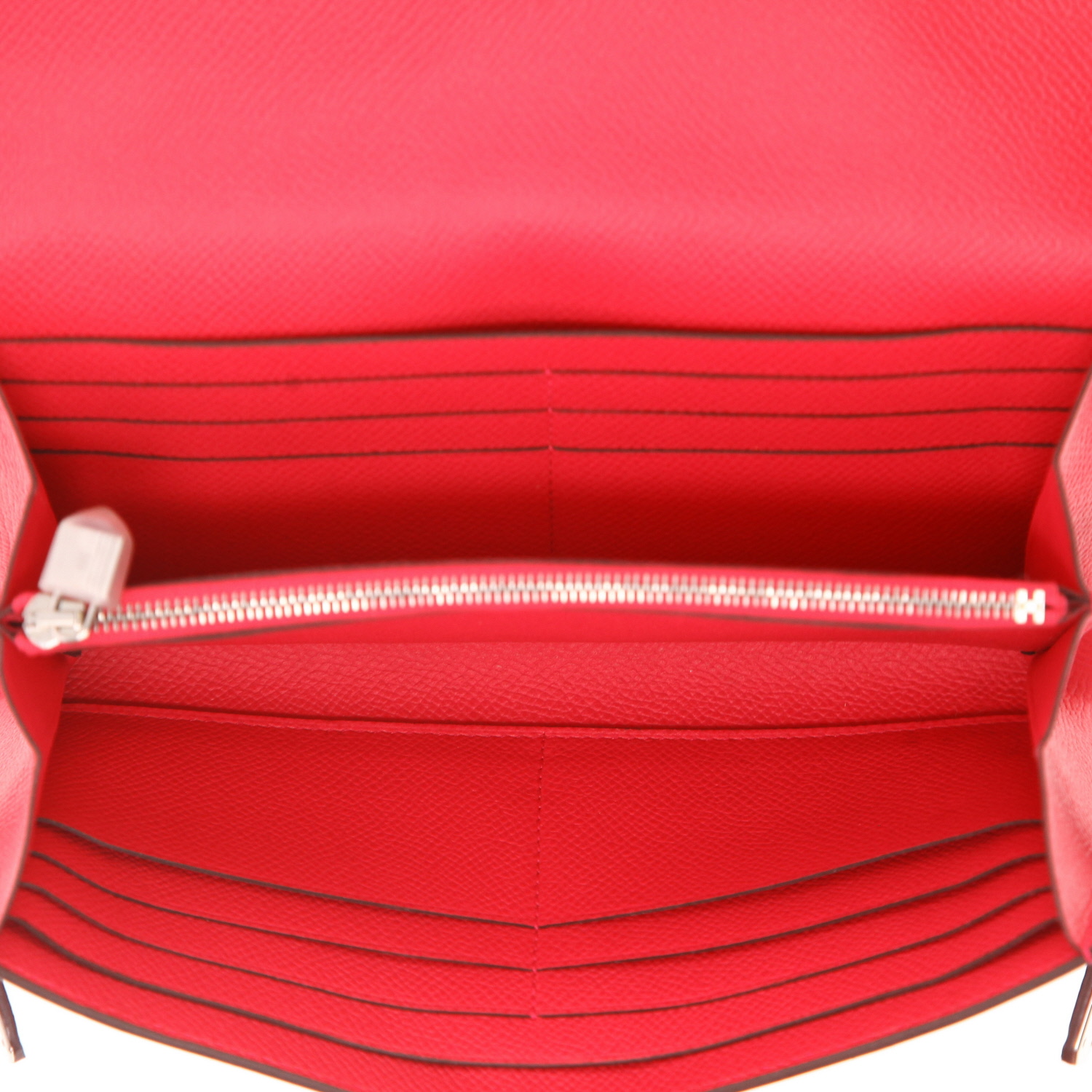 Billetera Hermès  Kelly wallet en cuero epsom rosa - Detail D3