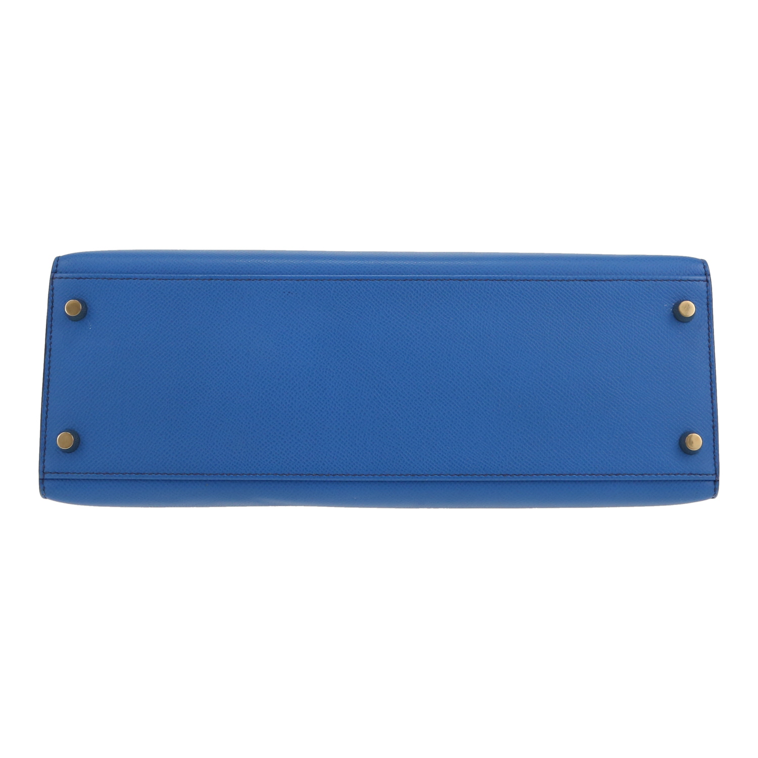 Hermès  Kelly 32 cm handbag  in blue epsom leather - Detail D1