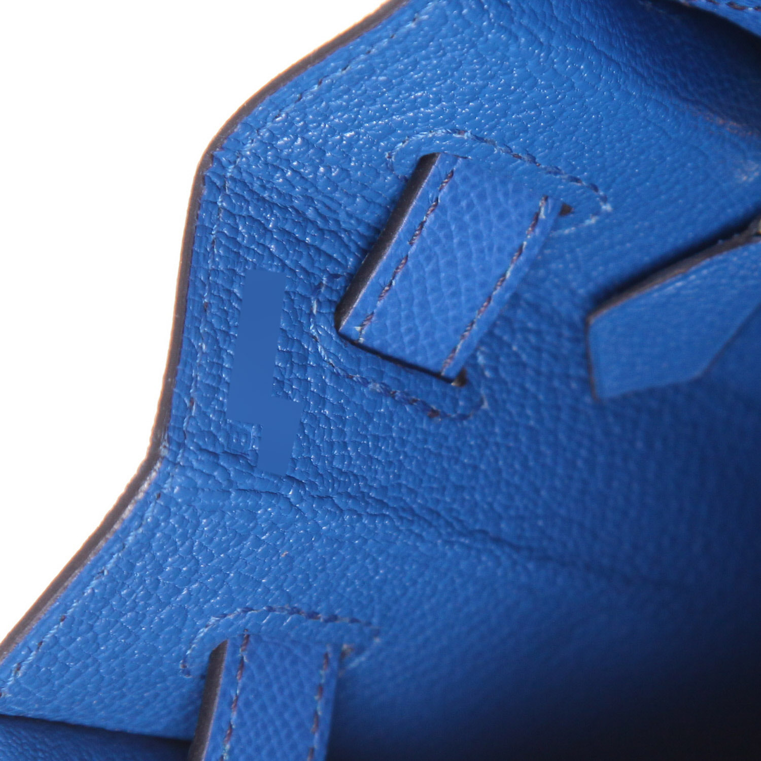 Bolso de mano Hermès  Kelly 32 cm en cuero epsom azul - Detail D4