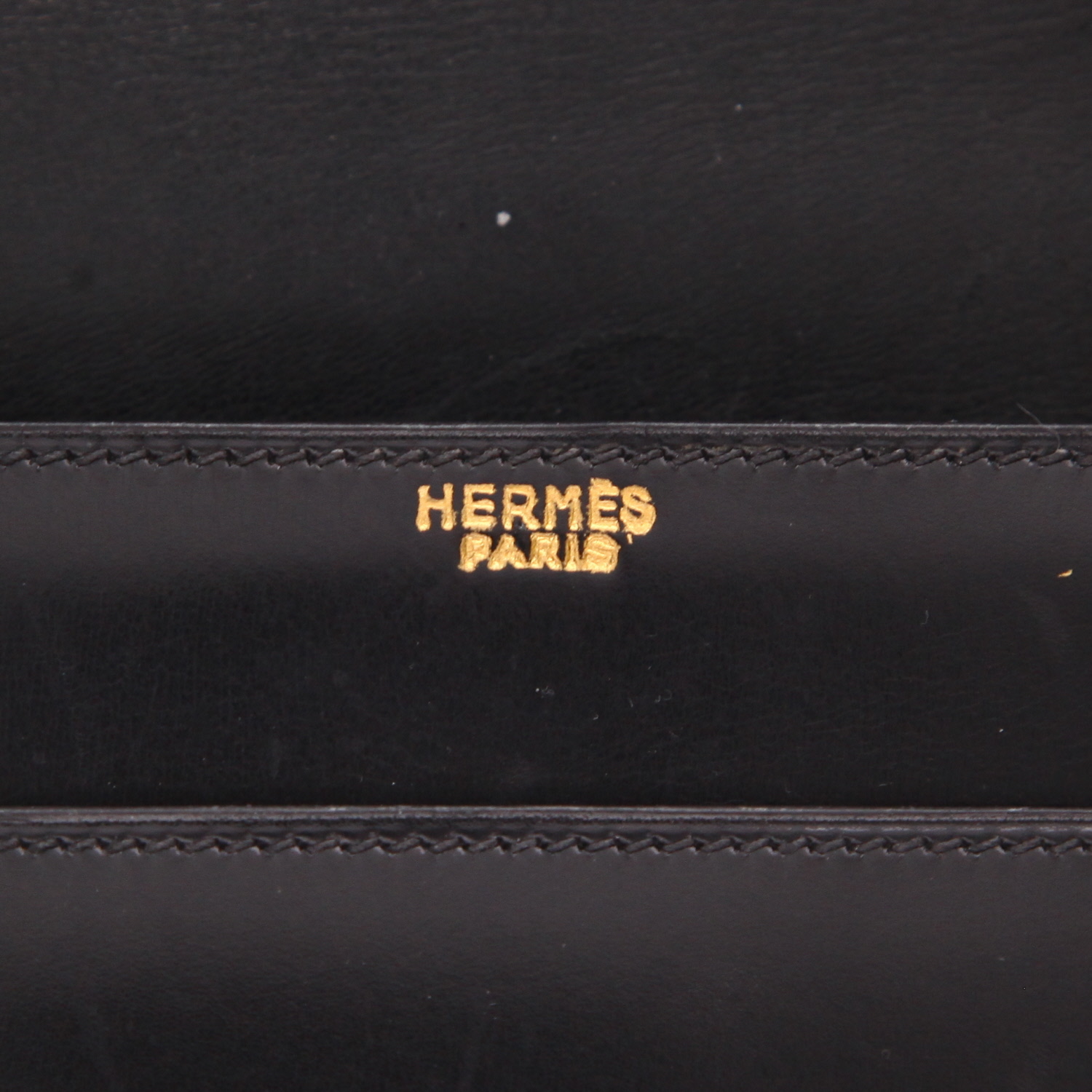 Bolso de mano Hermès  Piano en cuero box negro - Detail D2