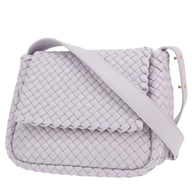 Borsa a tracolla Bottega Veneta  Cobble in pelle intrecciata viola lilla