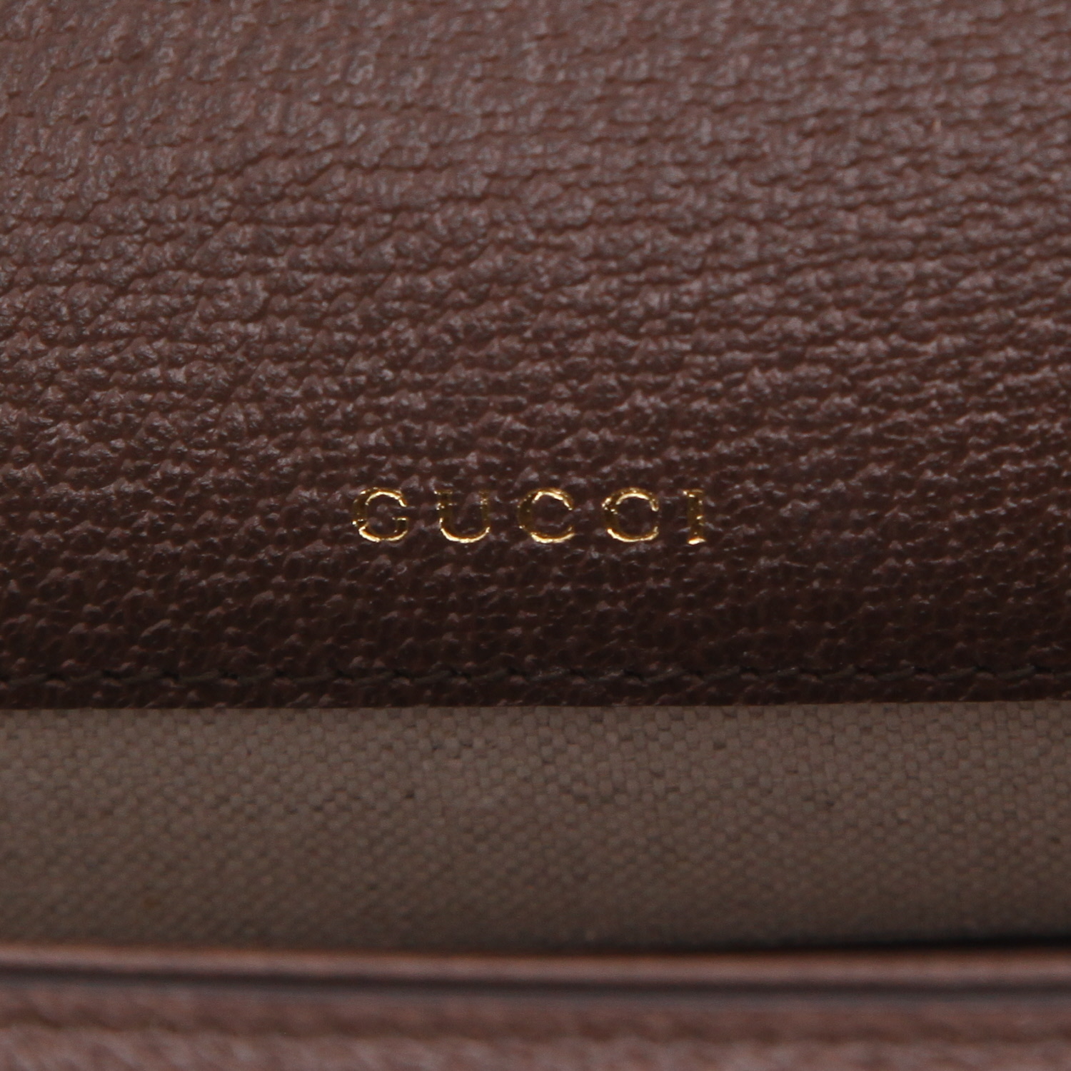 Gucci  1955 Horsebit shoulder bag  in beige "sûpreme GG" canvas  and brown leather - Detail D2