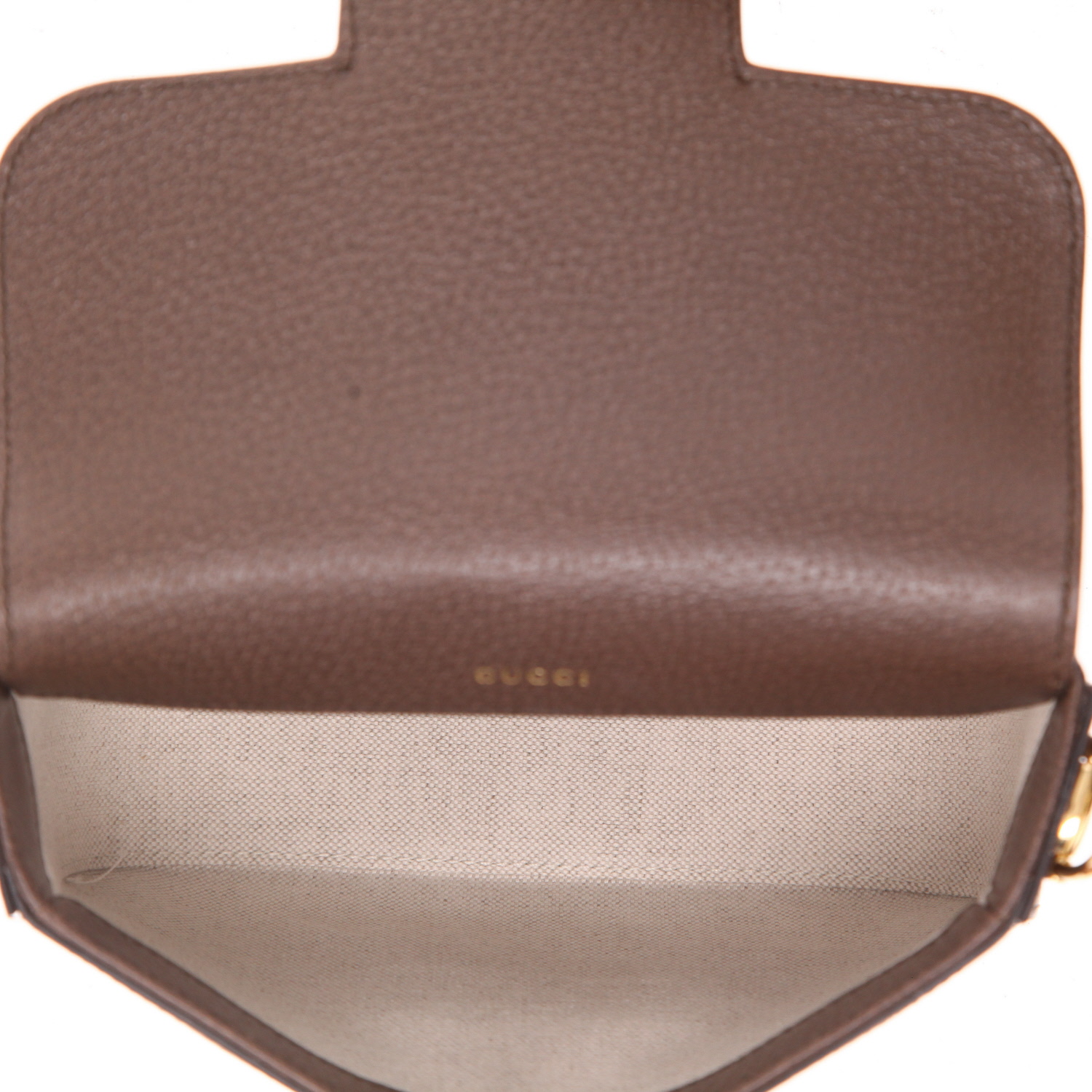 Borsa a tracolla Gucci  1955 Horsebit in tela "sûpreme GG" beige e pelle marrone - Detail D3