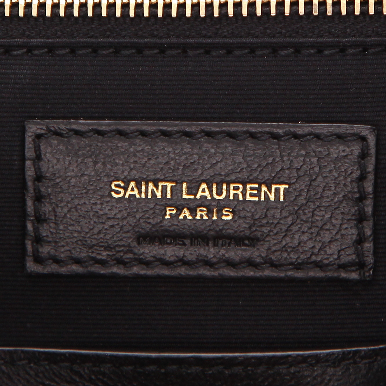 Sac bandoulière Saint Laurent  Niki en toile noire et marron et cuir noir - Detail D2