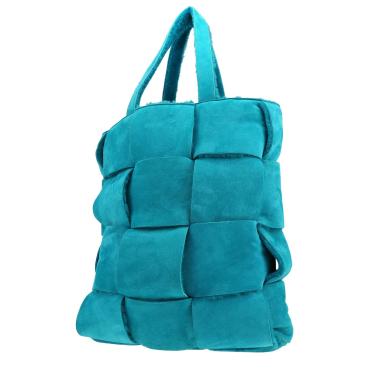 Sac à main Bottega Veneta   en peau lainée turquoise