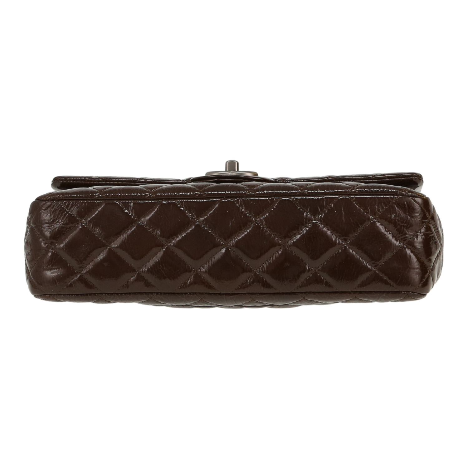 Sac à main Chanel  Timeless Classic en cuir verni matelassé marron - Detail D1