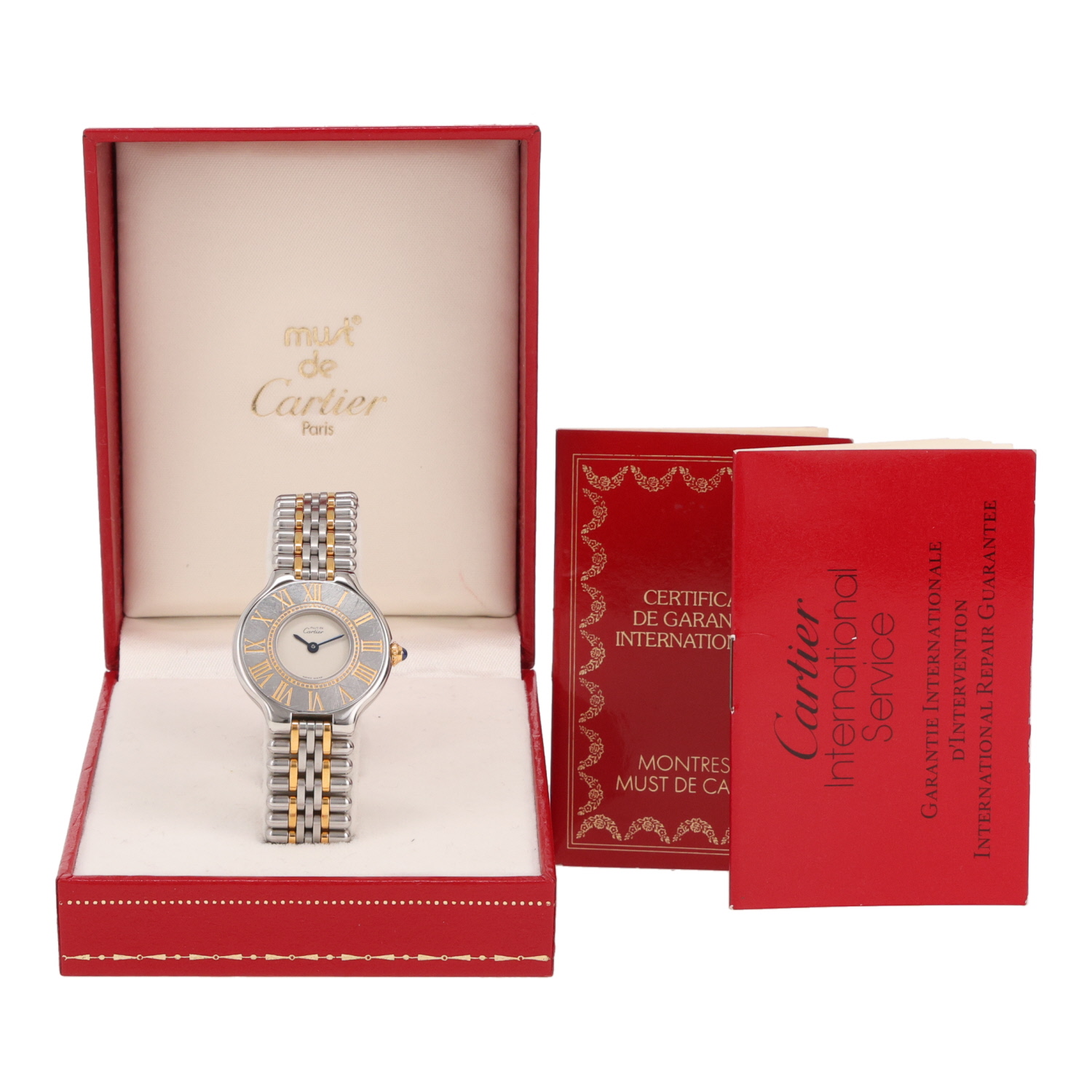 Reloj Cartier Must 21 de acero y oro chapado Ref: 9010  Circa 1989