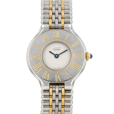 Orologio Cartier Must 21 in acciaio e oro placcato Ref: 9010  Circa 1989