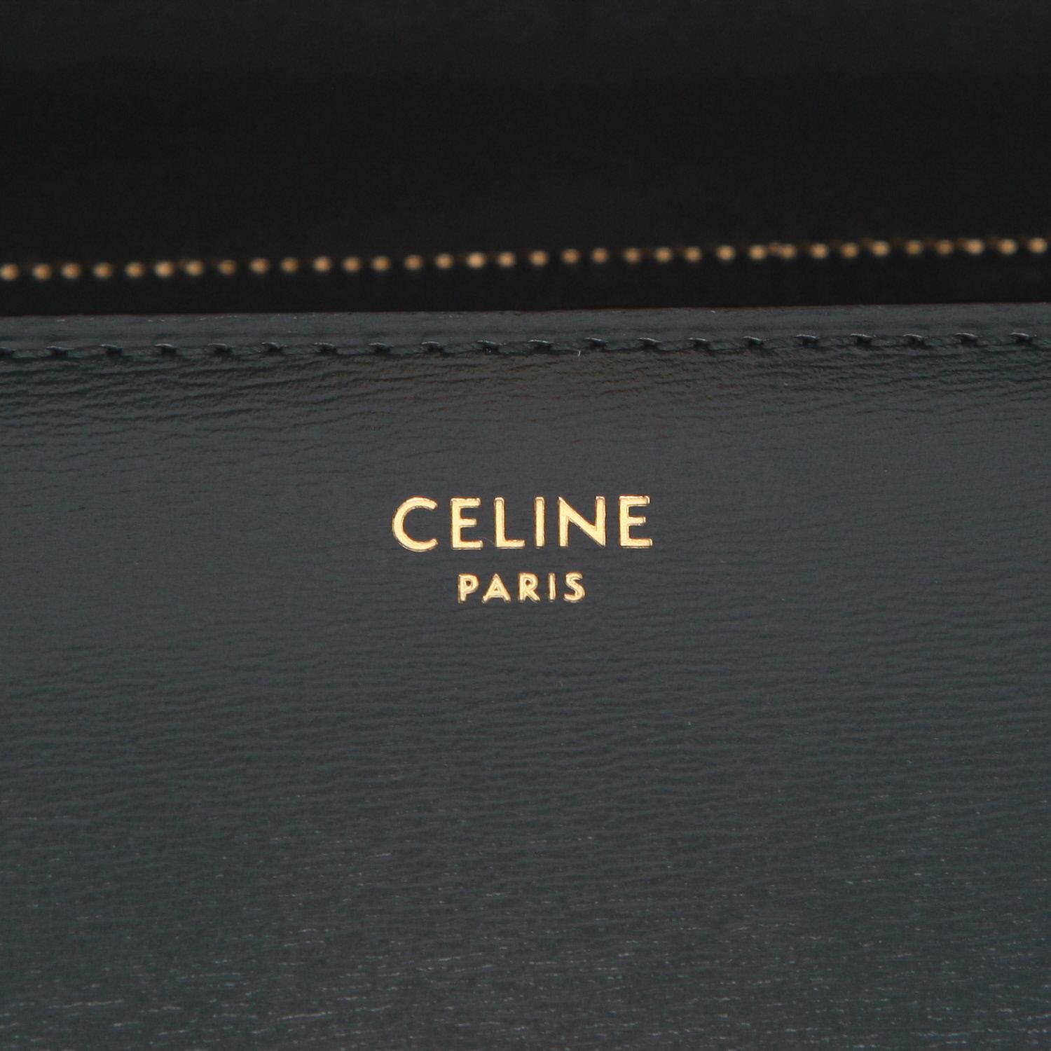 Celine  Classic Box medium model  handbag  in green leather - Detail D2