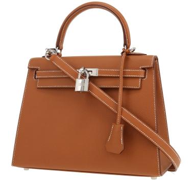 Sac à main Hermès  Kelly 25 cm en cuir epsom gold