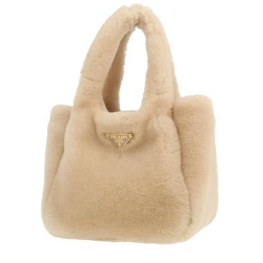 Bolso de mano Prada   en piel sintética beige