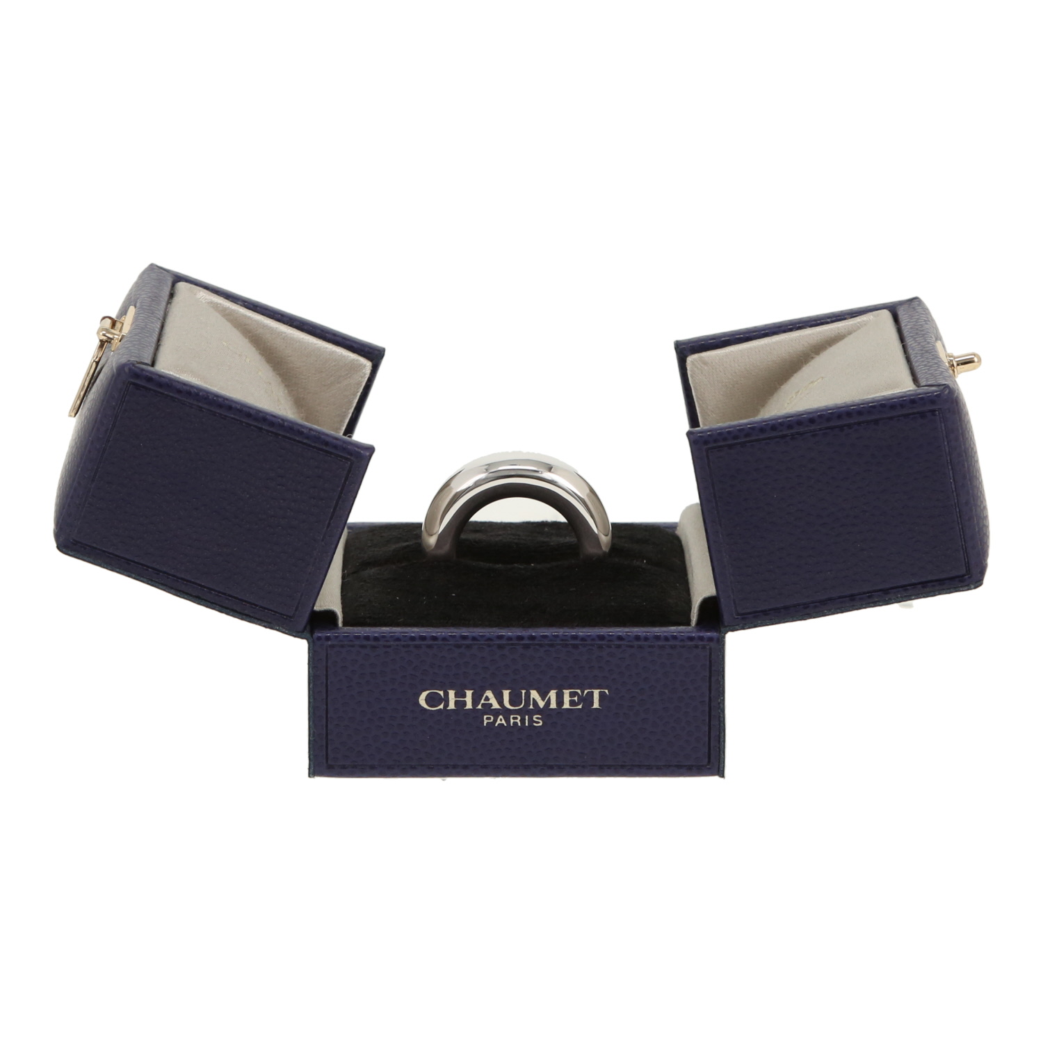 Bague jonc Chaumet Anneau en or blanc - Detail D2