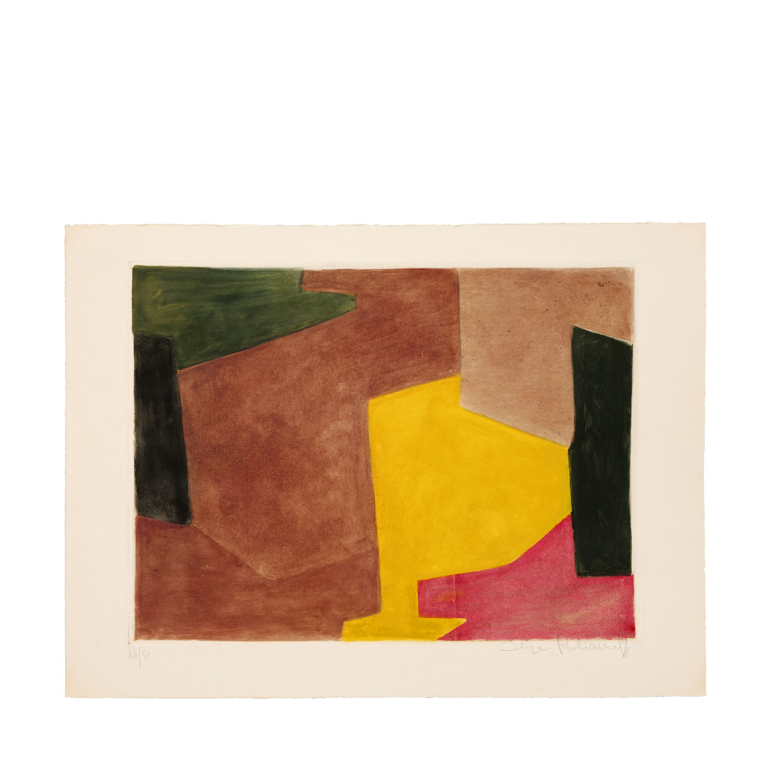 Composition brune, jaune et mauve - 1961 - Detail D1