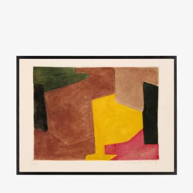 Composition brune, jaune et mauve - 1961