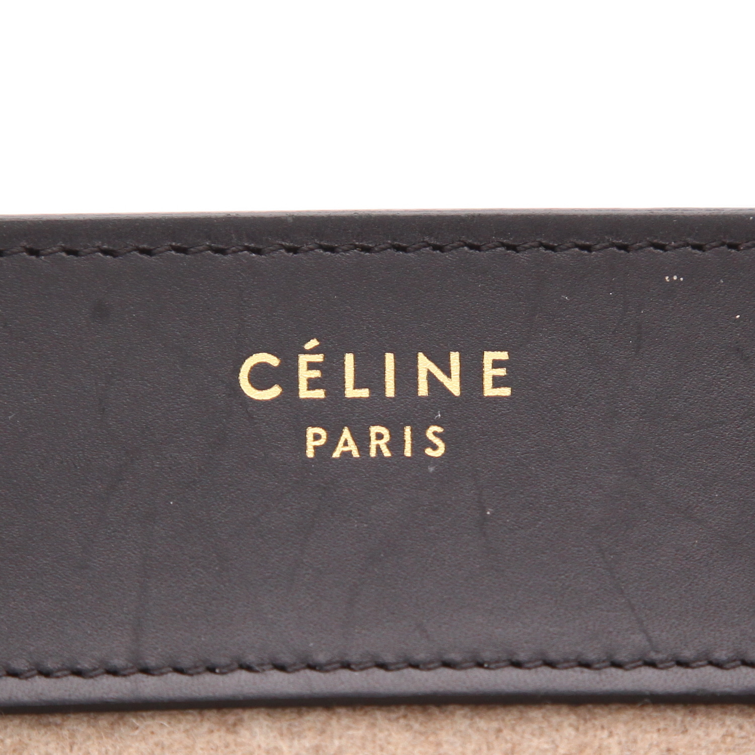 Borsa Celine  Luggage in tela bordeaux e beige e pelle nera - Detail D2