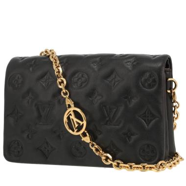Sac bandoulière Louis Vuitton  Coussin en cuir monogram empreinte noir
