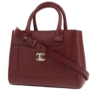 Bolso de mano Chanel  Neo Executive en cuero granulado color burdeos
